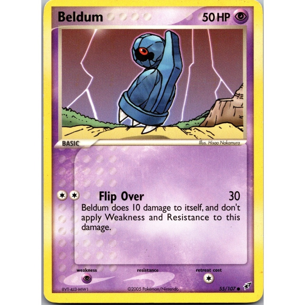 Pokemon Beldum 55/107 EX Deoxys Common Psychic Card 2005 LP